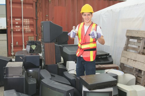 Office clearance team organizing office space